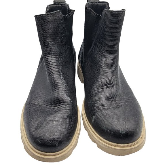 Sorel Lennox Chelsea Womens 8.5 Waterproof Boots Black Chalk Pull On Shoes - Picture 2 of 12